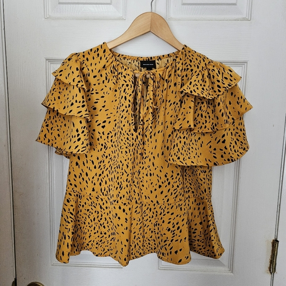 Mustard Yellow Ruffle Blouse - Picture 1 of 6